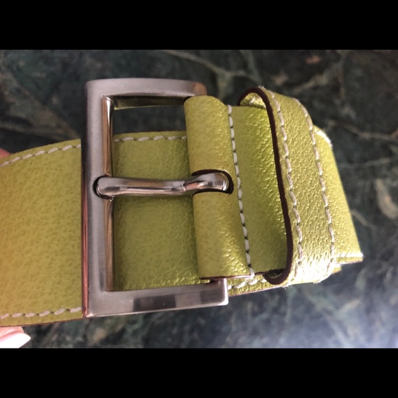 PRADA lime leather belt, Size 78/28, Excellent - Picture 3 of 14